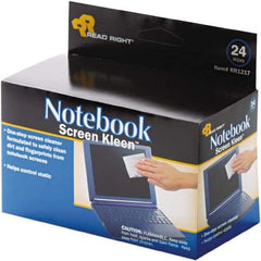 READ RIGHT - Pre-Moistened Screen Cleaning Wipes - Box, 5" x 7" Sheet Size, White - Exact Tool & Supply
