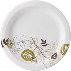 Dixie - Dixie Ultralux Pathways Heavyweight Paper Plates, 8-1/2" - Heavyweight Paper Plates 8-1/2 Inch, Green and Burgundy - Exact Tool & Supply
