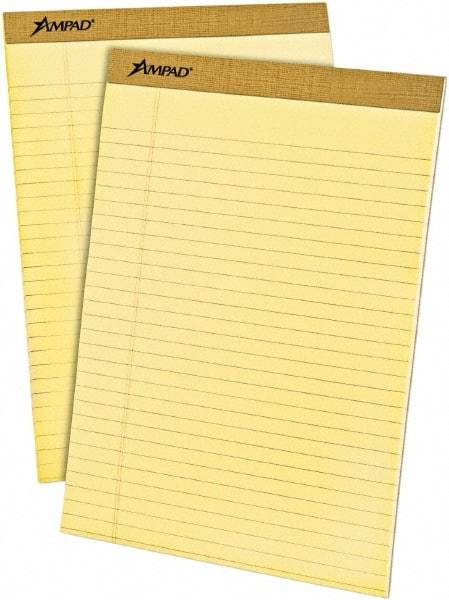 AMPAD - 50 Sheet, 8-1/2 x 11-3/4", Legal (Style) Writing Pad - Canary - Exact Tool & Supply