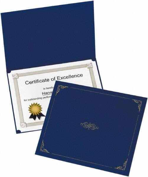 OXFORD - 5 Piece Dark Blue Document Holders-Certificate/Document - 9-3/4" High x 12-1/2" Wide - Exact Tool & Supply