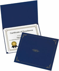 OXFORD - 5 Piece Dark Blue Document Holders-Certificate/Document - 9-3/4" High x 12-1/2" Wide - Exact Tool & Supply