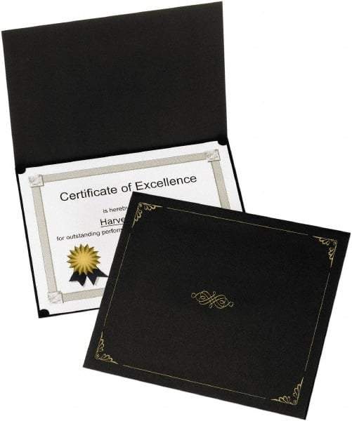 OXFORD - 5 Piece Black Document Holders-Certificate/Document - 9-3/4" High x 12-1/2" Wide - Exact Tool & Supply