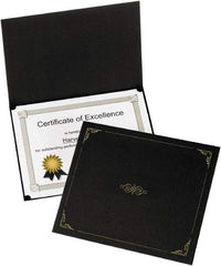 OXFORD - 5 Piece Black Document Holders-Certificate/Document - 9-3/4" High x 12-1/2" Wide - Exact Tool & Supply