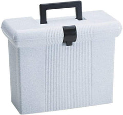 Pendaflex - 1 Compartment, 14-7/8 Inch Wide x 6-1/2 Inch Deep x 11-7/8 Inch High, Portable Storage Box - Plastic, Granite - Exact Tool & Supply