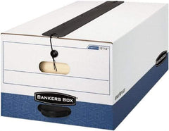 BANKERS BOX - 1 Compartment, 15 Inch Wide x 24 Inch Deep x 10 Inch High, File Storage Box - Paper, White and Blue - Exact Tool & Supply