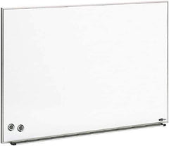 Quartet - 23" High x 34" Wide Enameled Steel Magnetic Marker Board - Aluminum Frame, 1-1/4" Deep, Includes Accessory Tray/Rail, One Dry-Erase Marker & Magnets & Mounting Kit - Exact Tool & Supply