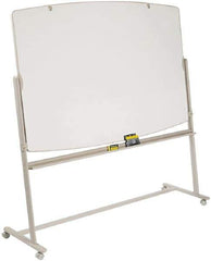 Quartet - 48" High x 72" Wide Reversible Total Erase Laminate Marker Boards - Steel Frame, 4-3/8" Deep, Includes Dry-Erase Markers (Black, Blue, Green, Red) & One Eraser. - Exact Tool & Supply
