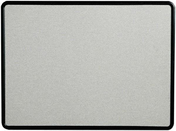 Quartet - 48" Wide x 36" High Open Cork Bulletin Board - Fabric, Gray - Exact Tool & Supply