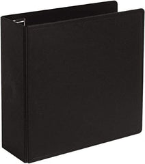 Cardinal - 4" Sheet Capacity, 8-1/2 x 11", Non-View Ring Binder - Vinyl, Black - Exact Tool & Supply