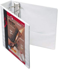 Cardinal - 3" Sheet Capacity, 8-1/2 x 11", View Ring Binder - Vinyl, White - Exact Tool & Supply