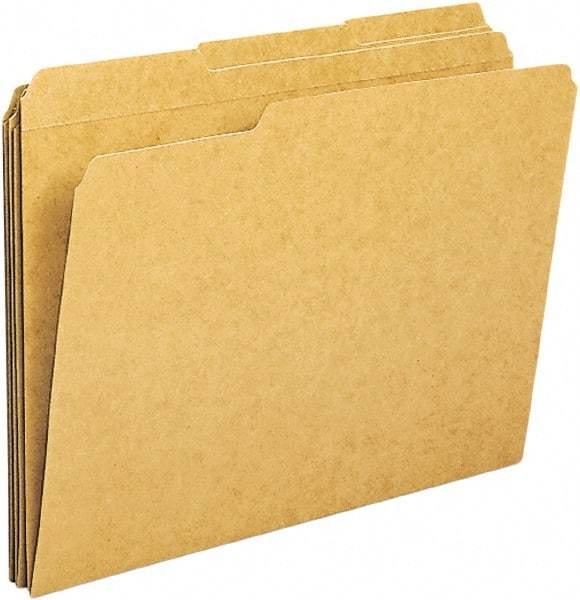 Samsill - 8-1/2 x 11", Letter Size, Kraft, File Folders with Top Tab - 11 Point Stock, 1/3 Tab Cut Location - Exact Tool & Supply