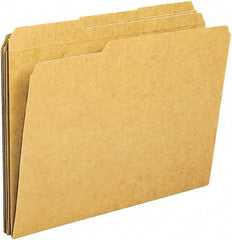 Samsill - 8-1/2 x 11", Letter Size, Kraft, File Folders with Top Tab - 11 Point Stock, 1/3 Tab Cut Location - Exact Tool & Supply