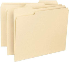 Samsill - 8-1/2 x 11", Letter Size, Manila, File Folders with Top Tab - 11 Point Stock, 1/3 Tab Cut Location - Exact Tool & Supply