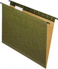 Pendaflex - 8-1/2 x 11", Letter Size, Standard Green, Standard Hanging File Folders - 11 Point Stock, 1/5 Tab Cut Location - Exact Tool & Supply