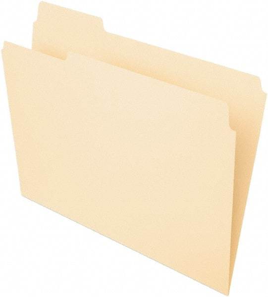 Pendaflex - 8-1/2 x 11", Letter Size, Manila, File Folders with Top Tab - 11 Point Stock, 1/3 Tab Cut Location - Exact Tool & Supply