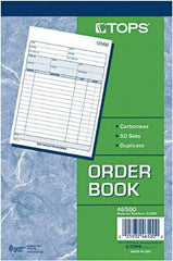 TOPS - 50 Sheet, 5-9/16 x 7-15/16", Sales Order Book - White - Exact Tool & Supply