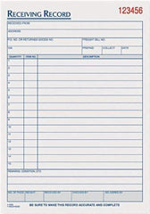 TOPS - 50 Sheet, 5-1/2 x 7-7/8", Receiving Record Book - White - Exact Tool & Supply