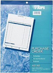 TOPS - 50 Sheet, 8-3/8 x 10-3/16", Purchase Order Book - White - Exact Tool & Supply