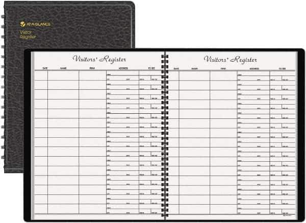 AT-A-GLANCE - 60 Sheet, 8-1/2 x 11", Register Book - Black - Exact Tool & Supply
