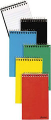 AMPAD - 60 Sheet, 3 x 5", Narrow Memo Book (Top Bound) - Red & Blue & Black on White - Exact Tool & Supply