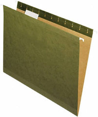 Pendaflex - 8-1/2 x 11", Letter Size, Standard Green, Standard Hanging File Folders - 11 Point Stock, 1/5 Tab Cut Location - Exact Tool & Supply