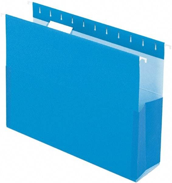 Pendaflex - 8-1/2 x 11", Letter Size, Blue, Box Bottom Hanging File Folders with Sides - 11 Point Stock - Exact Tool & Supply
