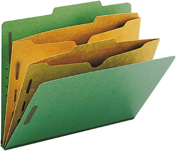 Samsill - 8-1/2 x 11", Letter Size, Blue, Classification Folders with Top Tab Fastener - 11 Point Stock, 2/5 Tab Cut Location - Exact Tool & Supply