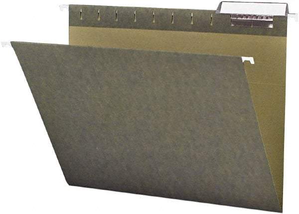 Samsill - 8-1/2 x 11", Letter Size, Standard Green, Expanding Hanging File Holder - 11 Point Stock, 1/3 Tab Cut Location - Exact Tool & Supply