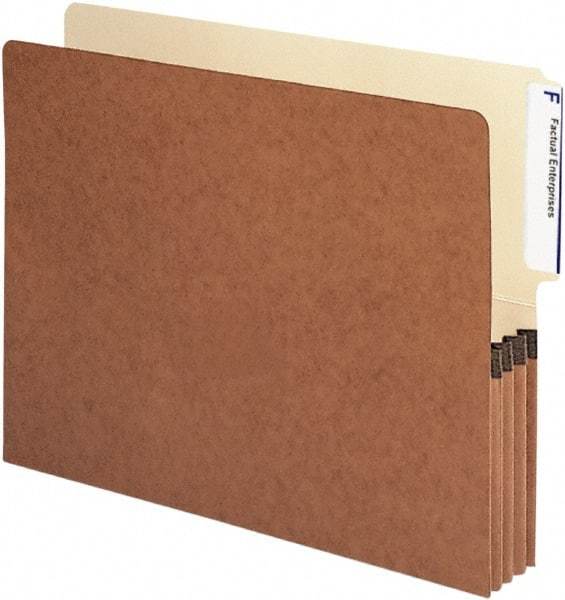 Samsill - 8-1/2 x 11", Letter Size, Manila/Redrope, Expandable File Folders with Drop Front & End Tab Pocket - 11 Point Stock, 1/3 Tab Cut Location - Exact Tool & Supply