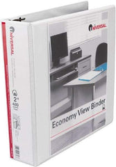 UNIVERSAL - 2" Sheet Capacity, 11 x 8-1/2", View Ring Binder - Vinyl, White - Exact Tool & Supply
