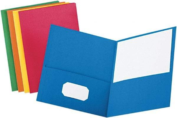 OXFORD - 8-1/2 x 11", Letter Size, Assorted Colors, Pocket Folders - 11 Point Stock - Exact Tool & Supply