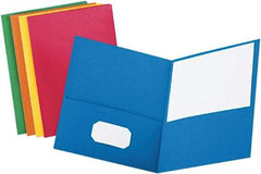 OXFORD - 8-1/2 x 11", Letter Size, Assorted Colors, Pocket Folders - 11 Point Stock - Exact Tool & Supply