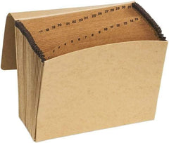 Pendaflex - 8-1/2 x 11", Letter Size, Brown, Expandable File Folders with Elastic Cord Closure - 11 Point Stock - Exact Tool & Supply