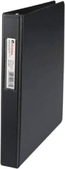 UNIVERSAL - 1" Sheet Capacity, 11 x 8-1/2", Non-View Ring Binder - Suede Finish Vinyl, Black - Exact Tool & Supply