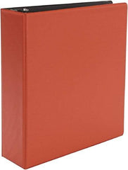 UNIVERSAL - 3" Sheet Capacity, 11 x 8-1/2", Non-View Ring Binder - Suede Finish Vinyl, Red - Exact Tool & Supply