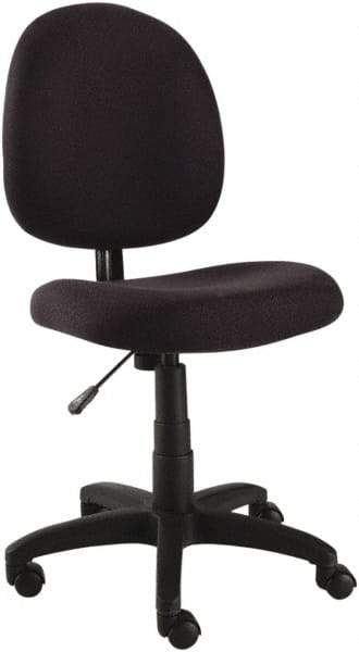 ALERA - 18-1/8" High Pneumatic Height Adjustable Chair - 18" Wide x 19" Deep, 100% Acrylic Seat, Black - Exact Tool & Supply