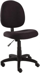 ALERA - 18-1/8" High Pneumatic Height Adjustable Chair - 18" Wide x 19" Deep, 100% Acrylic Seat, Black - Exact Tool & Supply