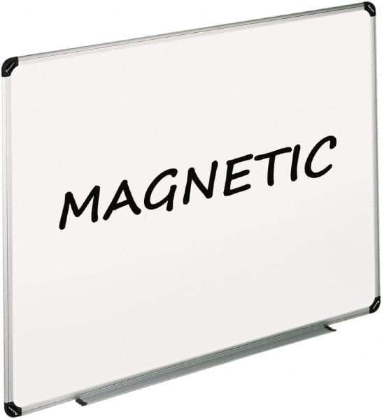 UNIVERSAL - 18" High x 24" Wide Erasable Melamine Marker Boards - Aluminum/Plastic Frame, 30.8" Deep, Includes Accessory Tray/Rail & Mounting Kit - Exact Tool & Supply