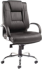 ALERA - 31" High Big & Tall/Petite/24-7 Chair - 22" Wide x 21" Deep, Soft Leather Seat, Black - Exact Tool & Supply