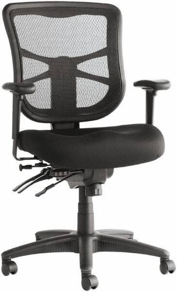 ALERA - 20-1/8 to 22-7/8" High Office/Managerial/Executive Chair - 20" Wide x 21" Deep, Premium Fabric Seat, Black - Exact Tool & Supply