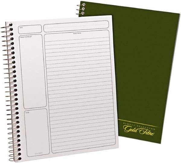 AMPAD - 84 Sheet, 9-1/2 x 7-1/4", Planner Spiral Bound Notebook - Green - Exact Tool & Supply