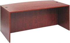 ALERA - Woodgrain Laminate Bow Front Desk - 71" Wide x 35" Deep x 41" High, Medium Cherry - Exact Tool & Supply