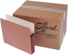 Samsill - 8-1/2 x 11", Letter Size, Manila/Redrope, Expandable File Folders with Drop Front & Top Tab Pocket - 11 Point Stock, Straight Tab Cut Location - Exact Tool & Supply