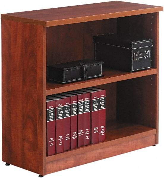 ALERA - 2 Shelf, 29" High x 31" Wide Bookcase - 14" Deep, Wood, Medium Cherry - Exact Tool & Supply