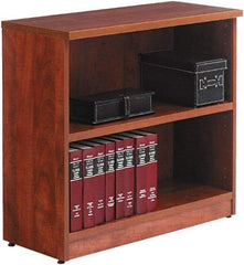 ALERA - 2 Shelf, 29" High x 31" Wide Bookcase - 14" Deep, Wood, Medium Cherry - Exact Tool & Supply