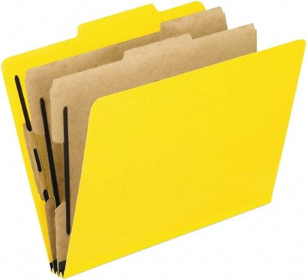 Pendaflex - 8-1/2 x 11", Letter Size, Green, Classification Folders with Top Tab Fastener - 11 Point Stock, 2/5 Tab Cut Location - Exact Tool & Supply