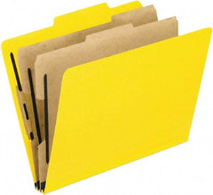 Pendaflex - 8-1/2 x 11", Letter Size, Green, Classification Folders with Top Tab Fastener - 11 Point Stock, 2/5 Tab Cut Location - Exact Tool & Supply