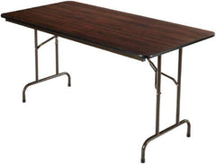 ALERA - 60" Long x 30" Wide x 29" High, Rectangular Folding Table - Walnut - Exact Tool & Supply