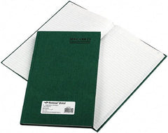 National Brand - 150 Sheet, 12-1/4 x 7-1/4", Record Rule Record/Account Book - Green - Exact Tool & Supply