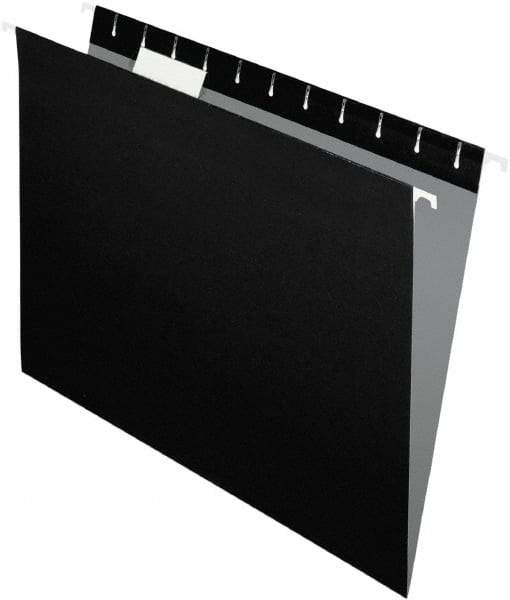 Pendaflex - 8-1/2 x 11", Letter Size, Black, Standard Hanging File Folders - 11 Point Stock, 1/5 Tab Cut Location - Exact Tool & Supply
